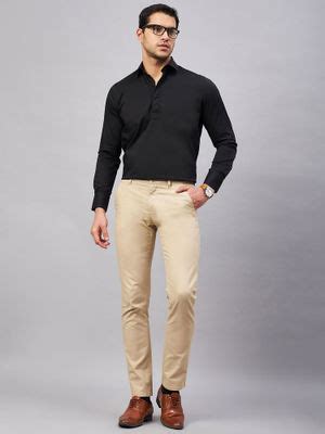 Buy Louis Stitch Black Regular Fit Semi Formal Solid Black Shirt (36 ...