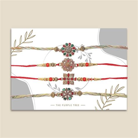 Red and Green Stone Rakhis – The Purple Tree