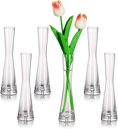 Amazon.com: Mumufy 24 Pcs Acrylic Bud Vases Bulk Small Clear Container ...