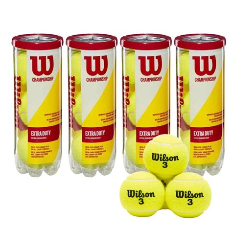 Wilson 3 Championship Tennis Balls (4 Cans-12 Balls) – Sportswing.in