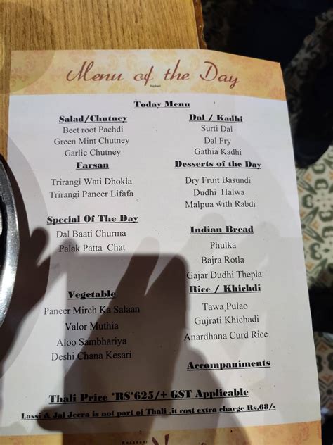 Menu at Khandani Rajdhani, Bengaluru, Level - 2