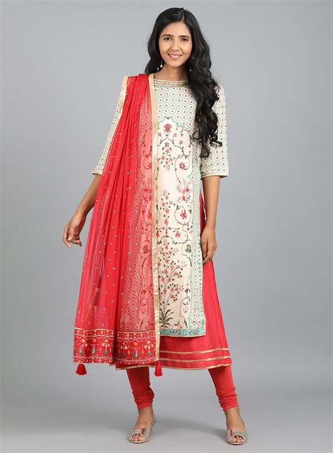 Buy Red Knitted Churidar @ 799 | W for woman – wforwoman