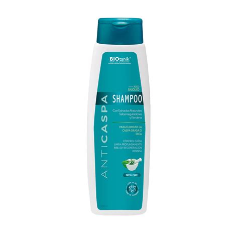 Shampoo Caspa Grasa o Seca Sin Sal - ANTICASPA EXTRACTOS NATURALES Y ÁCIDO SALICÍLICO - BIOTANIK ...