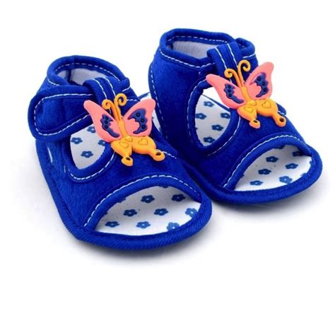 Butterfly Blue Velcro Flat (3 to 9 Months) For Baby Boys & Girls-Basics21