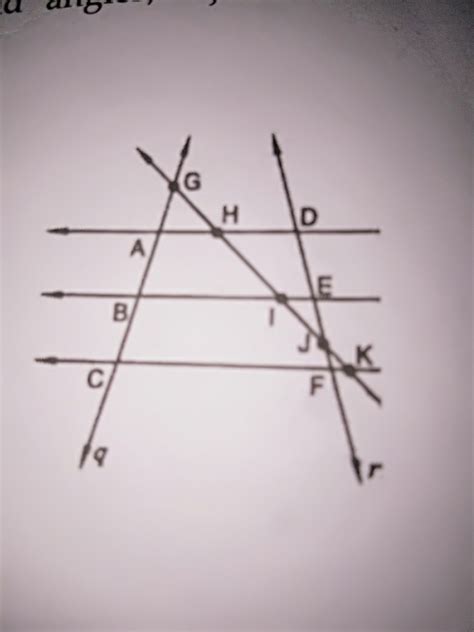 From the given figure write...... 1) all pairs of parallel line 2) all ...