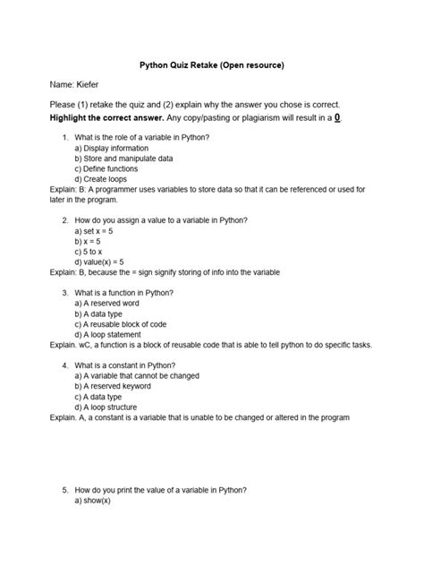 Image result for Printable Python Coding Test