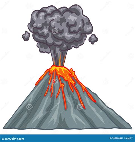 Volcano Erupting Illustration Vector Drawing Stock Vector ...