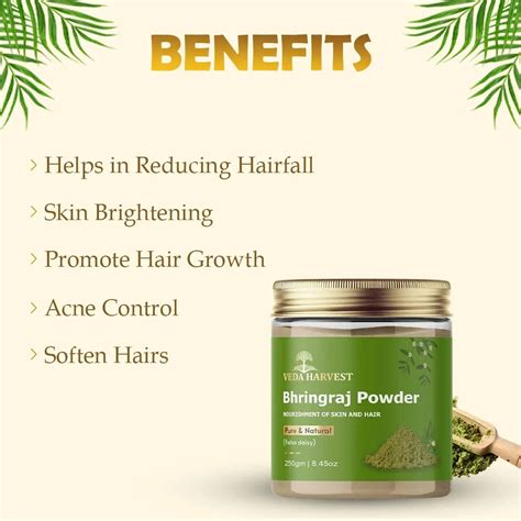 Organic Bhringraj Powder for Hair Growth – 250gm | Veda Harvest