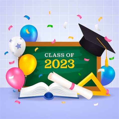 Gradiëntillustratie voor afstuderen in de klas van 2023 | Gratis Vector