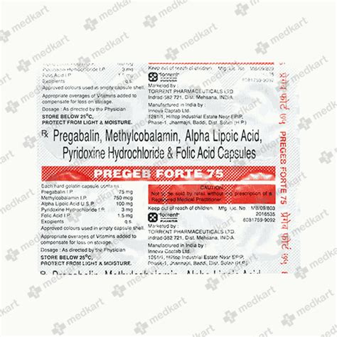 PREGABA FORTE CAPSULE 10'S, Price, Composition & Generic Alternatives ...