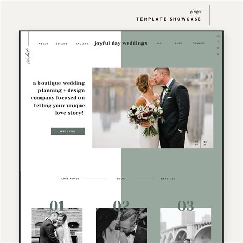 Website Template Showcase: Joyful Day Weddings & Events