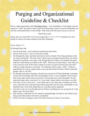 Fillable Online Purging and Organizational Fax Email Print - pdfFiller