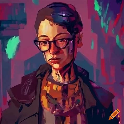 Characters in disco elysium art style on Craiyon