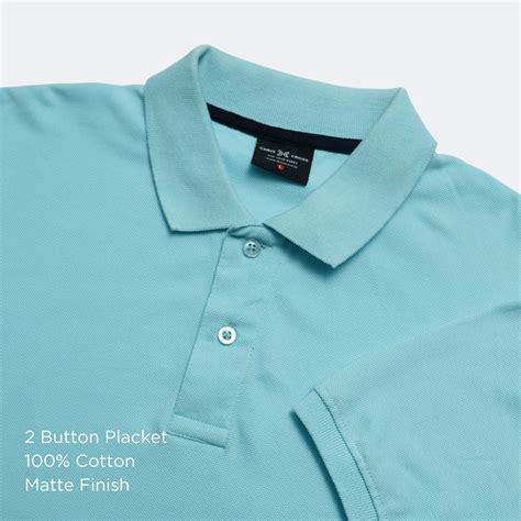 Aqua Blue Polo Collar T-Shirt