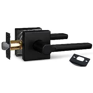 NEWBANG Hall/Closet Lever Handle Lock in Aged Matt Black- Door Lock ...