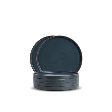 Buy Shay Ceramic Dinner Plates Set, 6 Pieces, Grey Japandi Series ...