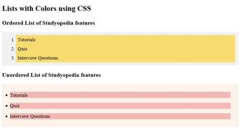 How to Use CSS Lists 的图像结果
