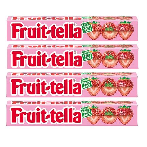 Fruit-Tella Strawberry Flavour Chewy Toffee Stick (Pack OF 4 x 32.4g ...