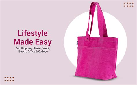 AQVA washed Cotton Canvas Eco Friendly Tote Bag For Women ...