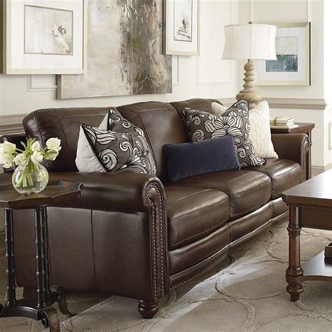 dark brown leather couch living room