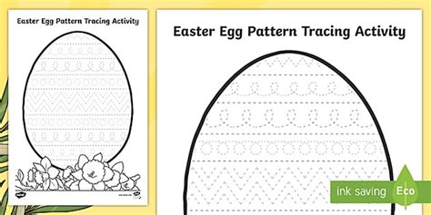 Easter Egg Pattern Tracing Activity (teacher made) - Twinkl