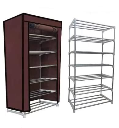 SANAMSTORE Open 6 Tier Metal Pipe With Non-Woven 100Gsm Fabric Cover ...