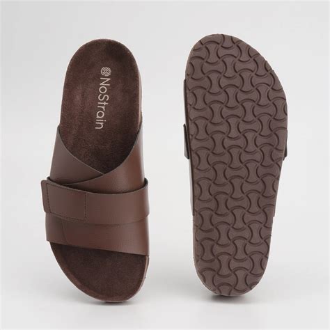 Double Layered Cork Brown Color Sandals for Men - NoStrain