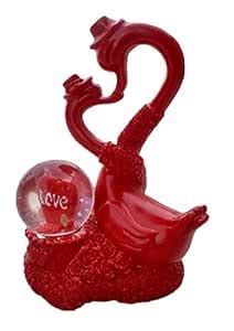 Buy LOVE KART Romantic Love Birds Red Swan Couple Figurine with Crystal ...