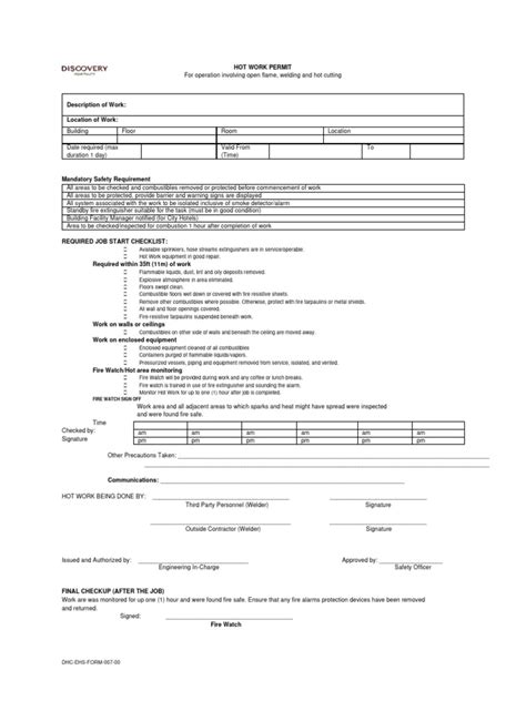 Image result for Hot Work Program Examples