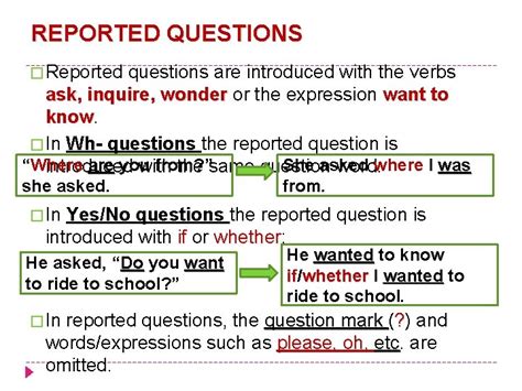 Image result for Reported Speech Positive Question