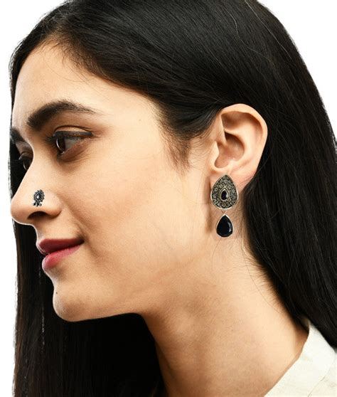 SILVER NOSE PIN WIRE NOSE PIN STERLING SILVER 925 SILVER OXIDIZED NOSE ...