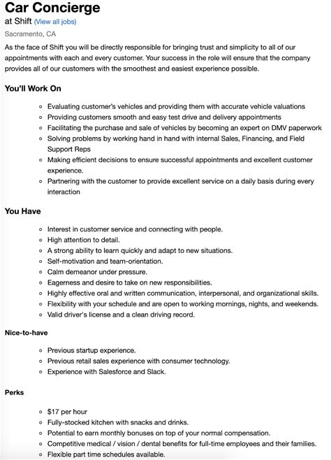 Shift Car Concierge: Full and Part Time EMPLOYEE Driving Opportunities