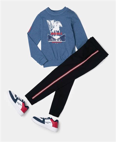 Buy Boy's Super Combed Cotton Rich Graphic Printed Sweatshirt - Light ...