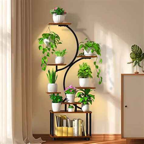 Amazon.com: Plant Stand Indoor with Grow Lights 8 Tiered Plant Shelf ...