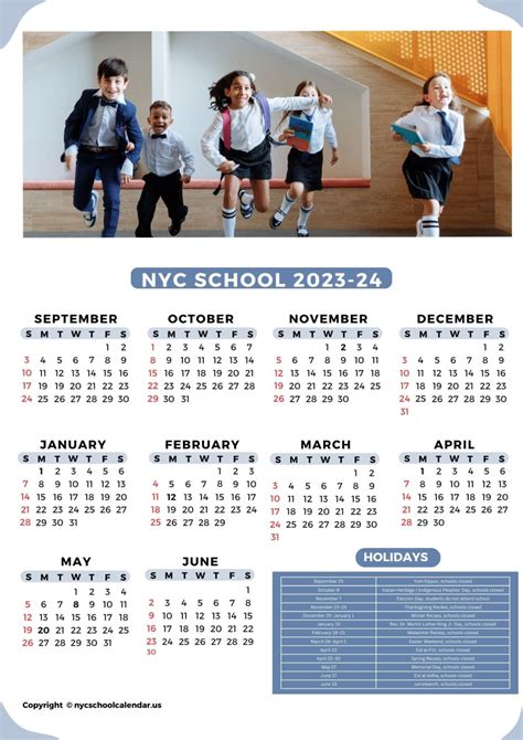 NYC School Calendar 2024-25 With Holidays [NYC DOE Calendar]