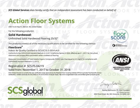 FloorScore Certification for Flooring | Action Floors