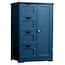 Upsimples Navy Blue Bathroom Storage Cabinet 4 Drawers and 1 Door MDF ...