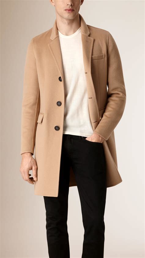 Lyst - Burberry Tailored Cashmere Coat in Natural for Men