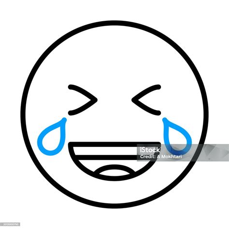 Emoticon Cries With Laughter Stock Illustration - Download Image Now - Anger, Anthropomorphic ...