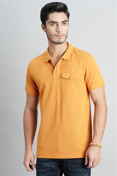 Mustard Half Sleeve Pique Polo Tee – ROOKIES
