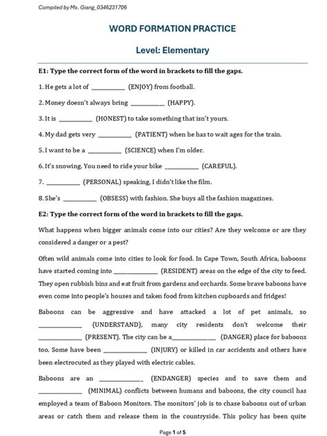 Word Formation Practice 的图像结果