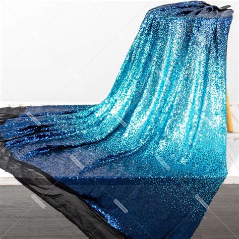 Stunning Navy - Ocean Blue - Navy Ombre Sequin Fabric - OneYard