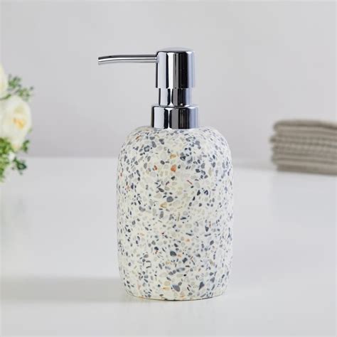 Buy Marshmallow White Printed Polyresin Freestanding Soap Dispenser ...