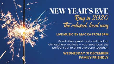 New Year’s Eve at Fraternity Sports — Live Music by Macka 🎶, 2 ...