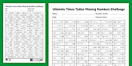 KS2 Ultimate Times Table Activity Pack Times Table Challenge