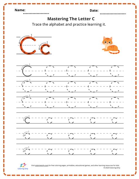 Mastering The Letter C Free Printable Worksheet