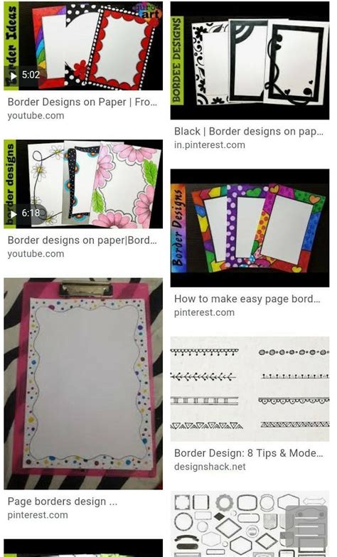 different types of border designs for project - Brainly.in