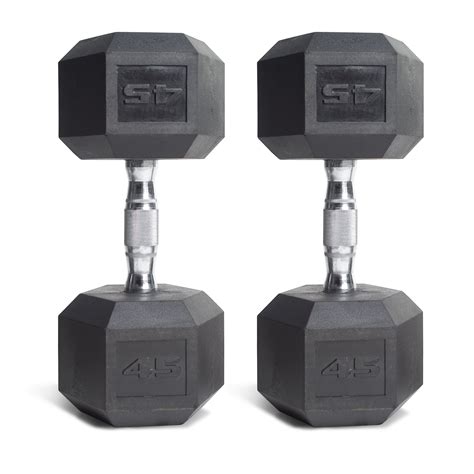 Walmart 45lb Coated Hex-Shaped Dumbbell Pair for Full-Body, Functional ...