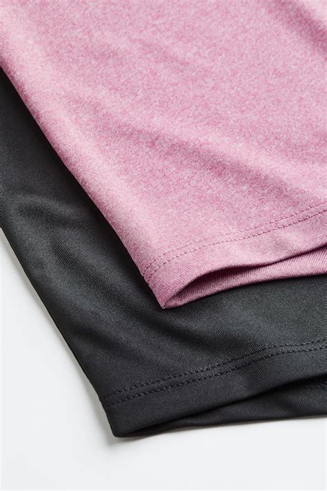 2-pack sports vest tops - Pink marl/Black - Ladies | H&M IN