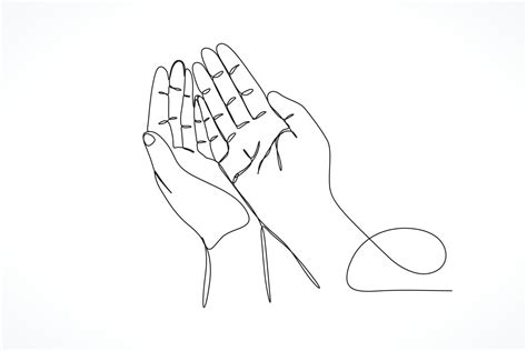 Line Drawing Prayer Hand Illustration 16623239 Vector Art at Vecteezy